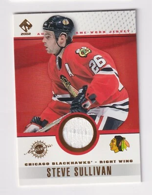 2001-02 Pacific Private Stock GAME USED GEAR JERSEY 25 STEVE SULLIVAN Blackhawks - Image 1 of 2