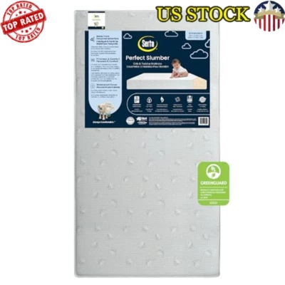 Berço Serta Perfect colchão infantil impermeável núcleo de fibra hipoalergênica - Imagem 1 de 4