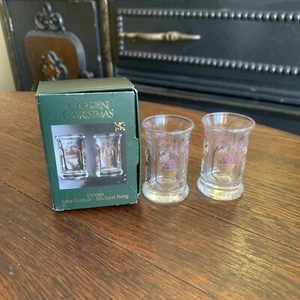 Two Holmegaard DRAM SHOT GLASSES Christmas Jette Frolich Danish Design 2003 NEW - Picture 1 of 14