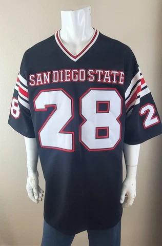Vintage Colosseum Marshall Faulk Mens San Diego State Sewn Jersey Black Size XL Cover