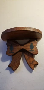 Vintag Wooden Half Round Wall Shelves Cherry Stain Hanger -10" Wall Side - Picture 1 of 4