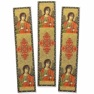 Set of 3 Saint Michael Tapestry Book Markers Textile Art 9 1/8"x2" - Picture 1 of 1