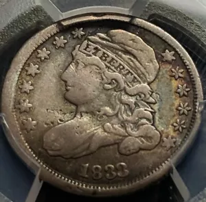 1833 Capped Bust Dime PCGS VF Details JR-8 Rare Variety - Picture 1 of 6