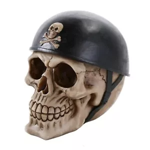 Skelett Totenkopf Kopf trägt Motorrad Biker Helm Halloween Figur Neu - Bild 1 von 1