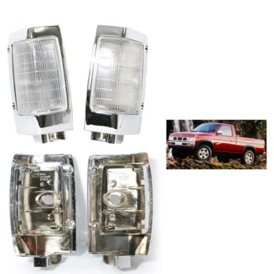 Front Corner Light Lamp Chrome Edge LR for Nissan D21 Navara Pickup 1990-1995 Foto 1 de 3