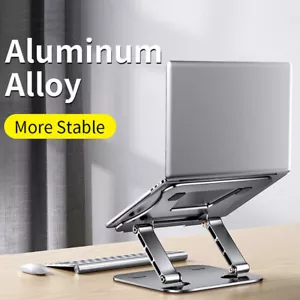 Aluminum Alloy Laptop Stand Adjustable Desk Holder Foldable For Macbook Notebook - Picture 1 of 16