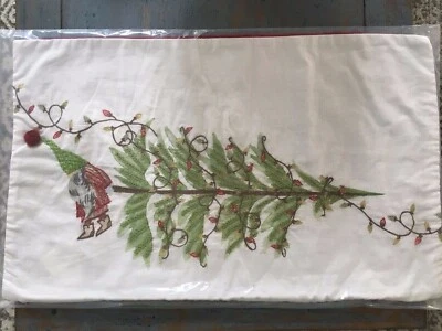 Pottery Barn Embroidered Gnome Lumbar Pillow CoveR 16X26 - Image 1 of 3