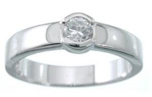 Anillo de moda brillante para mujer de 0,5 quilates plata esterlina acabado platino talla 5-9 - Imagen 1 de 4