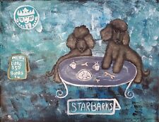 IRISH WATER SPANIEL at Starbarks 11 x 14 Dog Pop Art Print by Artist KSams