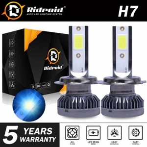 Ice Blue 8000K H7 Mini LED Headlight Bulbs 26000lm Conversion Kit High Low Beam - Picture 1 of 12