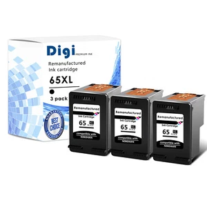 PACK de 3 cartuchos de tinta negros 65XL PARA HP DeskJet 2635 2640 2652 2655 2680 genéricos - Imagen 1 de 9