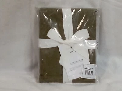 King Stonewashed Organic Cotton Percale Pillowcase Set, King, Olive, 2-Pcs - Image 1 of 4