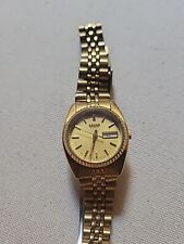 Seiko Quartz Watch 7N83-0041 Jubilee Style Bracelet Ladies All Gold  Day Date