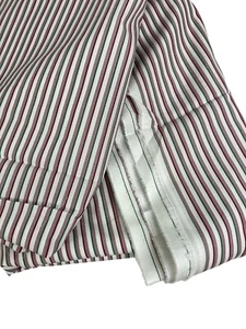 COTONE EGIZIANO 5 yd x 36" tessuto righe setose largo rosso verde ESTATE lussuoso - Foto 1 di 9