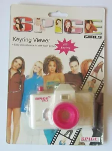 SPICE GIRLS 1997 corpo bianco e lenti colore rosa portachiavi visualizzatore sigillato come nuovo - Foto 1 di 2