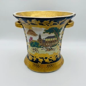 19th Century Antique Chinese Qianlong Porcelain Gilt Dogs Fox Hunt Scene Vase - Picture 1 of 9