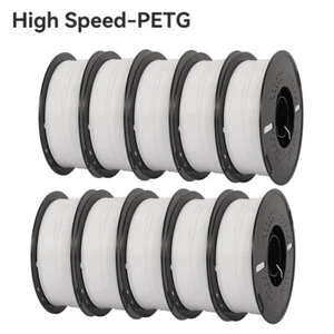 Kingroon 10KG High Speed PETG 1.75 mm 3D Printer Filament Bundles White FDM 1KG - Picture 1 of 24