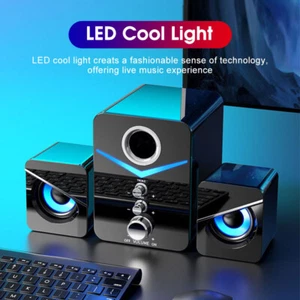 USB Powered Wired Bluetooth Computer Gaming Speakers with Subwoofer for Desktops - Picture 1 of 19