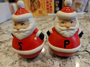 Vintage Santa Rolly Polly Salt and Pepper Shakers - Picture 1 of 6