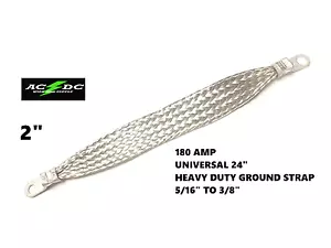 UNIVERSAL 24" COPPER TINNED BRAIDED GROUND STRAP CABLE - ENGINE, FIREWALL, FRAME - Picture 1 of 3