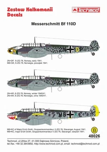 Messerschmitt Bf 110D - 1944 - 48026 - decals - Picture 1 of 2