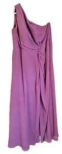 Azazie Cassia Etui One Shoulder bodenlanges Kleid Blush A20 Brautjungfer - Bild 1 von 5