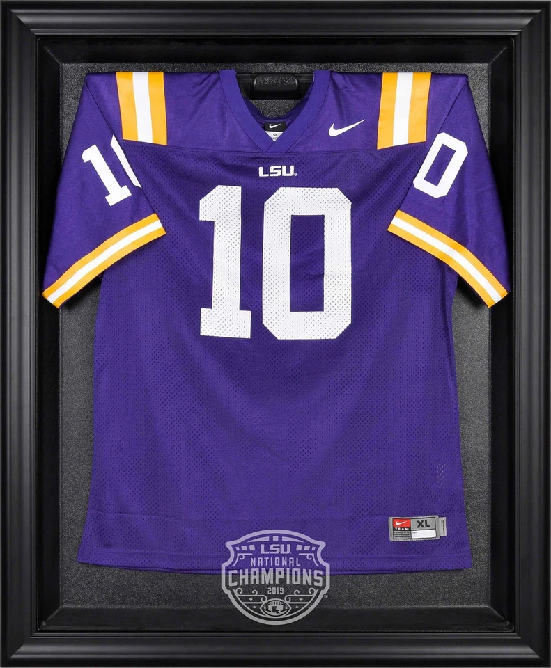 LSU Tigers Framed CFP 2019 National Champions Logo Black Jersey Display Case - Image 1 of 1