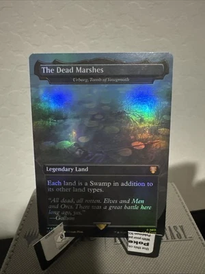 MTG LOTR Tales of Middle Earth The Dead Marshes (Urborg) BORDERLESS FOIL NM - Image 1 of 2