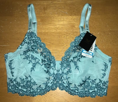 Nuevo Sujetador Wacoal 65191 Abrazo Encaje Con Aros 36DDD Cáscara de Huevo/Azul Bretaña Nuevo con Etiquetas Foto 1 de 4