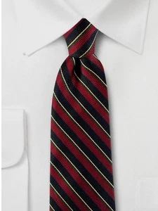 Jos A Bank Vintage 100% Silk Tie Wine Red Navy Blue Green Striped Necktie - Picture 1 of 14
