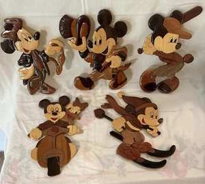 Vintage Holz Intarsien Mickey Wandtafeln - Bild 1 von 2