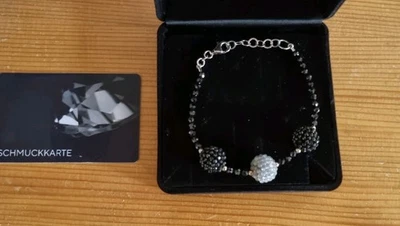 ROYELLE Armband Schwarze Spinelle Labradorite Facettierte Kugeln Silber - Bild 1 von 4