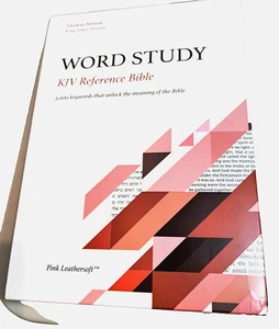 Thomas Nelson KJV Word Study Reference Bible PINK Comfort Print Leathersoft - Picture 1 of 15