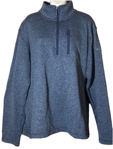 Eddie Bauer Fleecepullover Herren XXL Blau Quarter Zip Pullover Outdoor Freizeit - Bild 1 von 6
