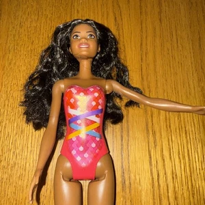 Mattel Barbie African American Doll Pink Painted Swimsuit Edition 2021~Freckles - Picture 1 of 6