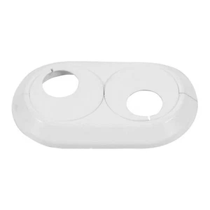 15mm-28mm Double PVC White Radiator Plastic Water Pipe Cover Collar Rose - Picture 1 of 13