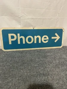 Vintage Phone Metal 16" Sign With Arrow - Picture 1 of 6