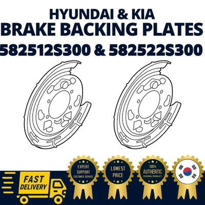 Juego de placas de respaldo de freno trasero izquierdo y derecho Sportage original OEM Hyundai Kia Foto 1 de 3