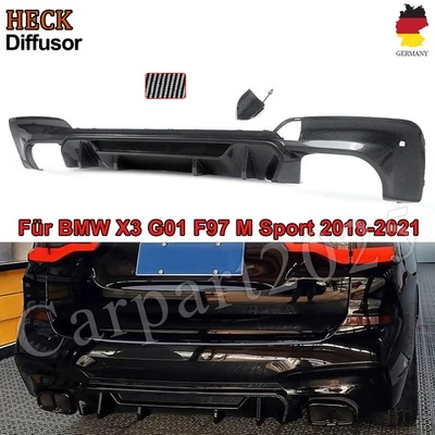 Parachoques trasero M para BMW X3 G01 F97 2017-2021 alerón labio aspecto carbono - Imagen 1 de 4