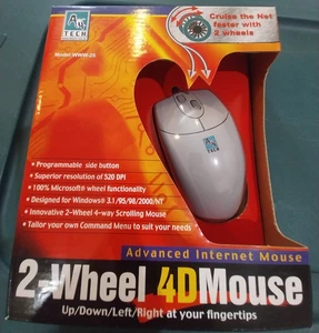 A4Tech Mouse Wired Corded PS/2 PS2 Trackball Scroll Wheel Silver BWWW-23 RETRO - Picture 1 of 5