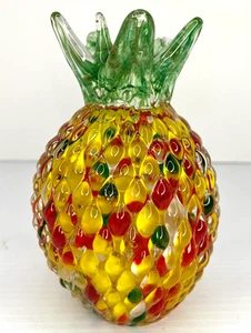 Vintage Ananas Konfetti Kunst Glas Skulptur - Bild 1 von 7
