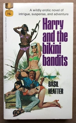 HARRY AND THE BIKINI BANDITS - Basil Heatter - Robert McGinnis art - paperback - Image 1 of 4