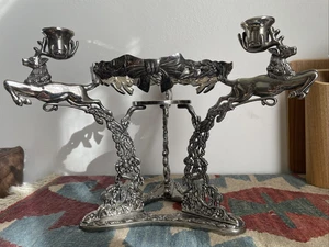 Godinger Silber Rentier Hirsch Hirsch Epergne Kandelaber - Bild 1 von 12