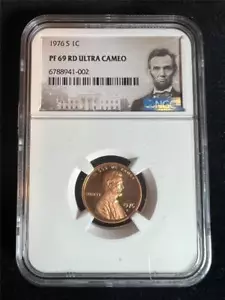 1976 S LINCOLN CENT PROOF 1C PF69 RD ULTRA CAMEO UCAM NGC ABE LABEL SKU 3608 - Picture 1 of 2
