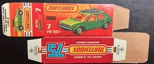 Matchbox Superfast Wheels #7 VW Golf '74-'76 Type J Repro Box - Picture 1 of 2