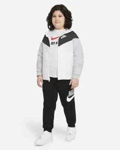 Nike NSW Windrunner Jacket DC0625 100 White/Black-Wolf Grey New Kids Size M[+] - Picture 1 of 10