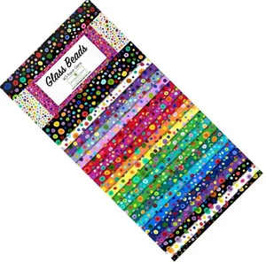 Essential Glass Beads 2-1/2in Strips 40pcs 2.5" Jelly Roll Rollup Fabric 78-842 - Picture 1 of 2