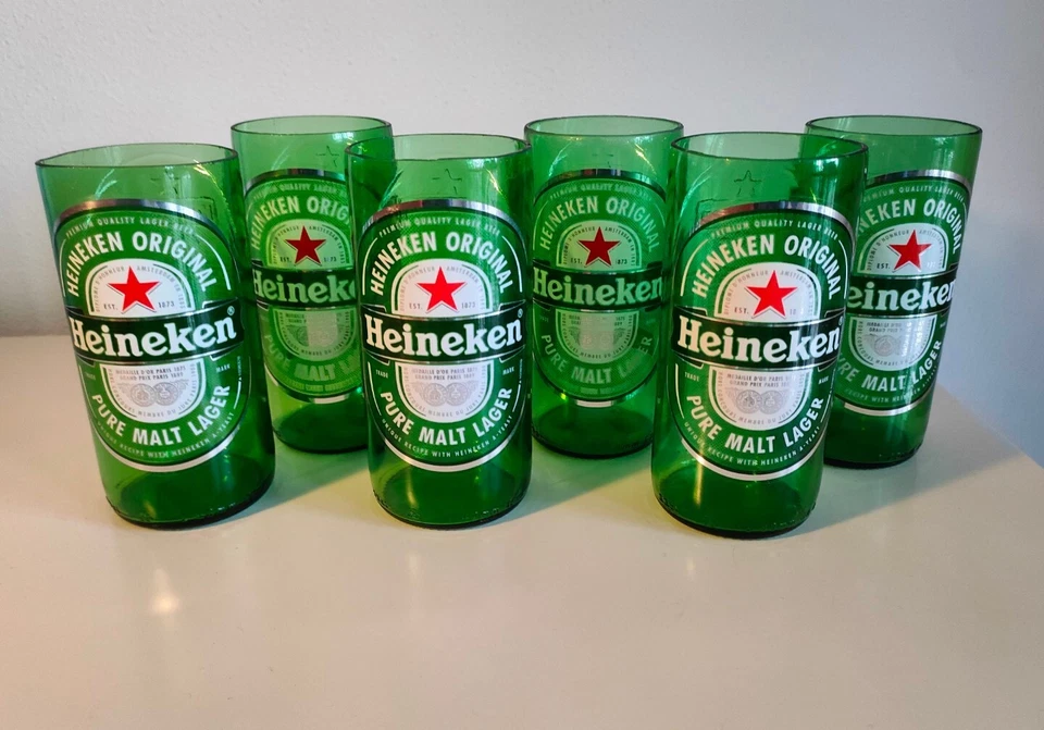 OFFERTA 6 bicchieri Heineken artigianali, da vere bottiglie. IDEA REGALO - Immagine 1 di 1