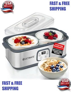 Ultimate Probiotic Yogurt Maker Adjustable Time Temp Control Best Greek Yogurt - Picture 1 of 9