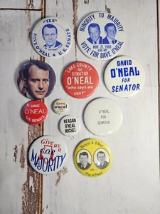 Vintage Posten 11 Reagan & Dave O'Neal politische Kampagne Pinback Buttons - Bild 1 von 16